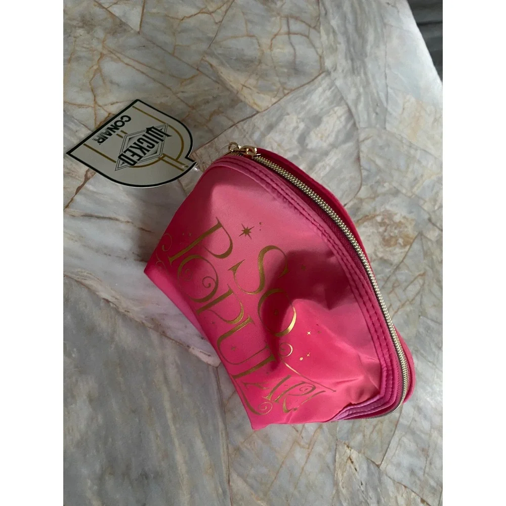 Wicked‎ x Conair Glinda So Popular Pink Cosmetic Makeup Bag Gold Zipper NWT